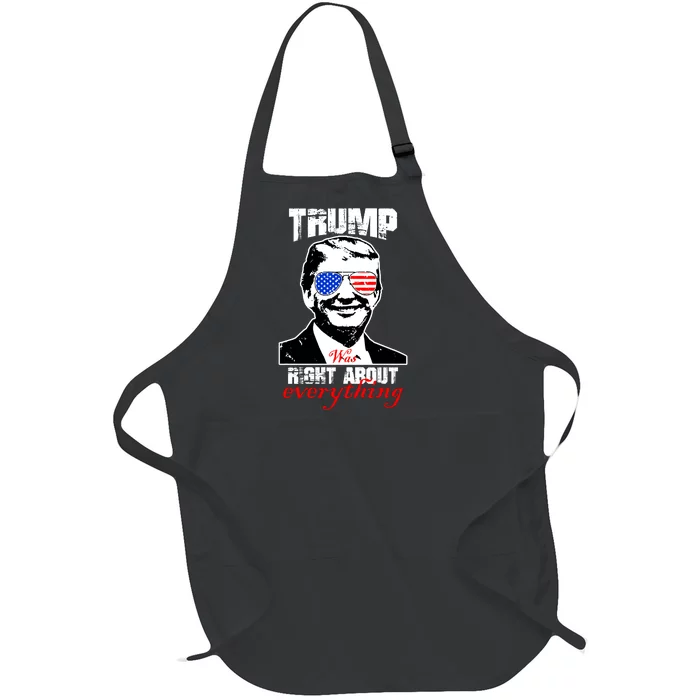 Trump Was Right About Everything Sunglasses USA Full-Length Apron With Pocket