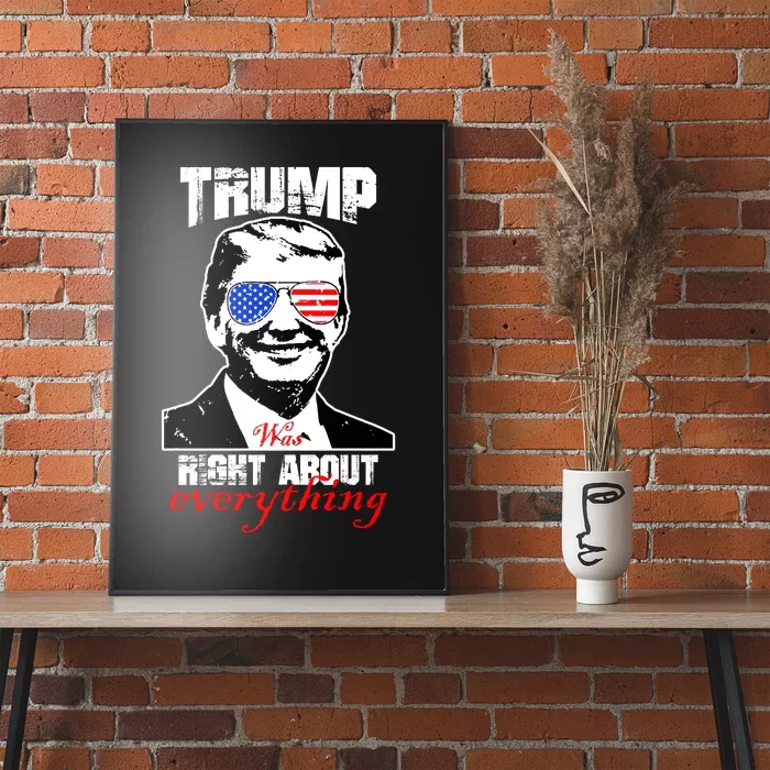 Trump Was Right About Everything Sunglasses USA Poster