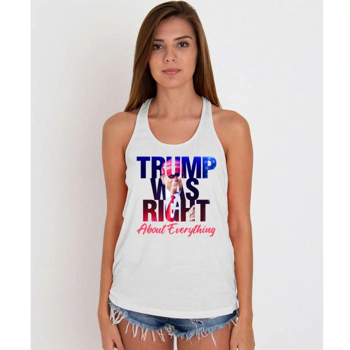 Trump Was Right About Everything Gift Women's Knotted Racerback Tank