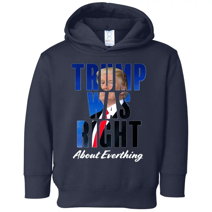 Trump Was Right About Everything Typography Portrait Toddler Hoodie