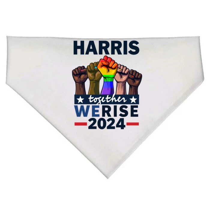 Together We Rise Kamala Harris 2024 Lgbt Meaningful Gift USA-Made Doggie Bandana