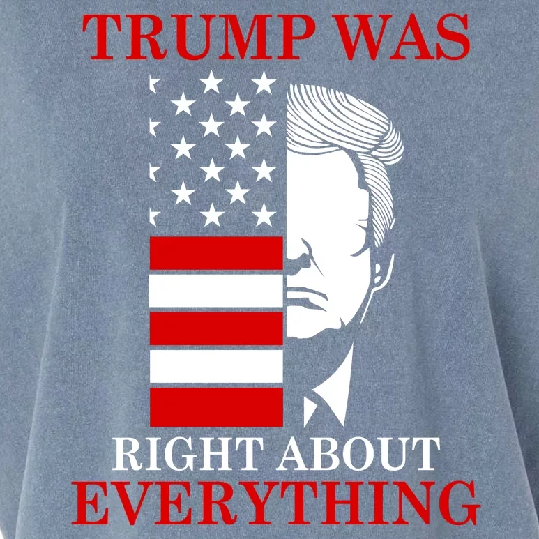 Trump Was Right About Everything USA Flag Garment-Dyed Women's Muscle Tee