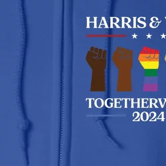 Together We Rise Harris Walz 2024 Supporter Collection Funny Gift Full Zip Hoodie