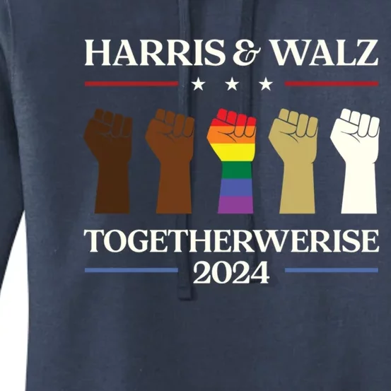 Together We Rise Harris Walz 2024 Supporter Collection Funny Gift Women's Pullover Hoodie