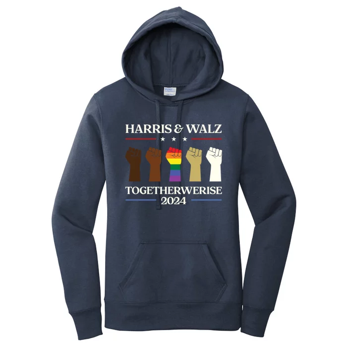 Together We Rise Harris Walz 2024 Supporter Collection Funny Gift Women's Pullover Hoodie