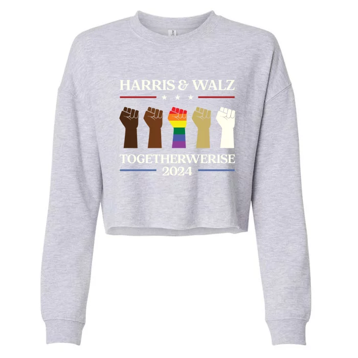 Together We Rise Harris Walz 2024 Supporter Collection Funny Gift Cropped Pullover Crew