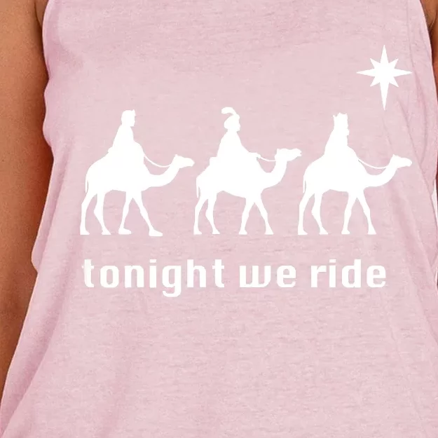 Tonight We Ride Christmas 3 Wise Menn Camel Ride Women's Knotted Racerback Tank