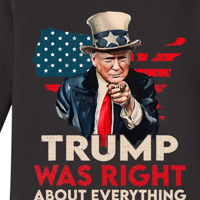 Trump Was Right About Everything Funny Baby Long Sleeve Bodysuit