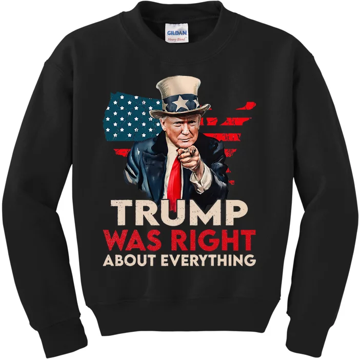 Trump Was Right About Everything Funny Kids Sweatshirt