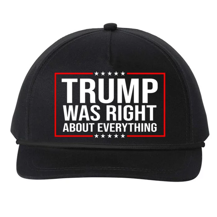 Trump Was Right About Everything Funny USA Snapback Five-Panel Rope Hat