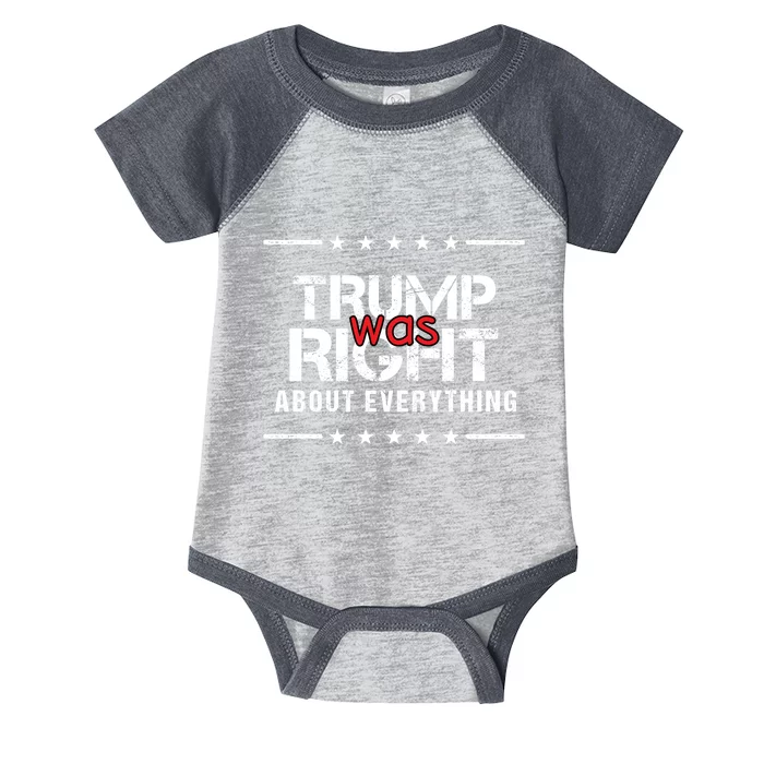 Trump Was Right About Everything, Pro Trump, Anti Biden, Republican Gift Infant Baby Jersey Bodysuit