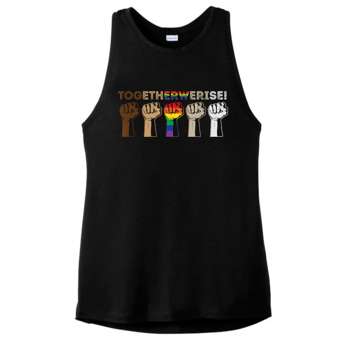 Together We Rise Black Lives Matter Ladies Tri-Blend Wicking Tank