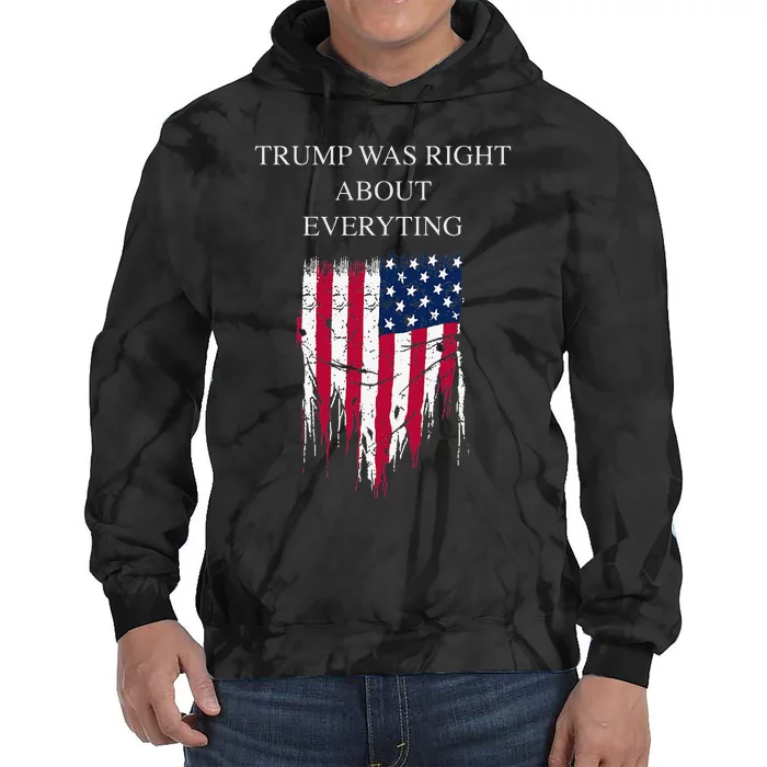 Trump Was Right About Everything USA Flag 2024 Election Tie Dye Hoodie