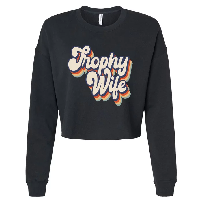 Trophy Wife Retro Style Cropped Pullover Crew