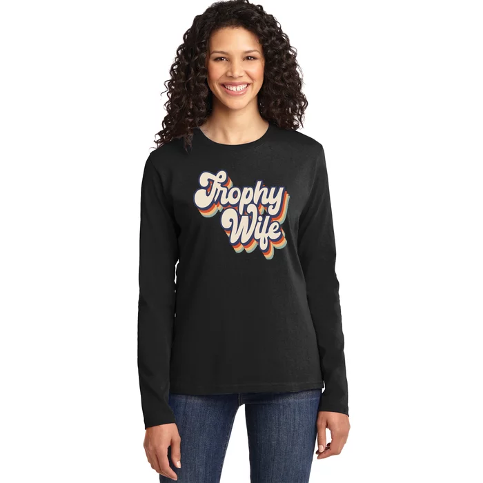 Trophy Wife Retro Style Ladies Long Sleeve Shirt