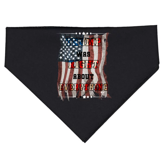 Trump Was Right About Everything USA Flag USA-Made Doggie Bandana