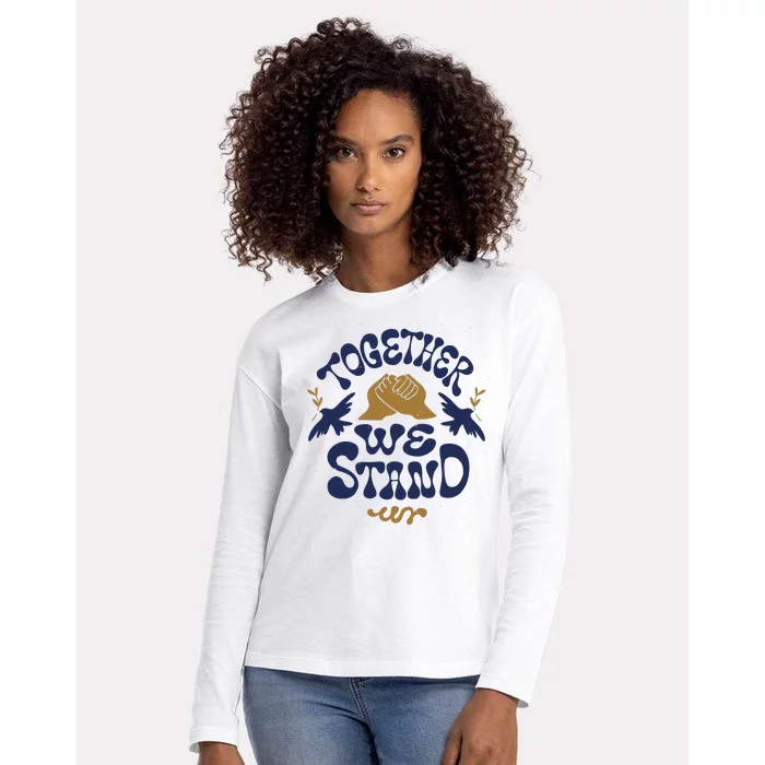 Together We Stand Support Ukraine Womens Cotton Relaxed Long Sleeve T-Shirt