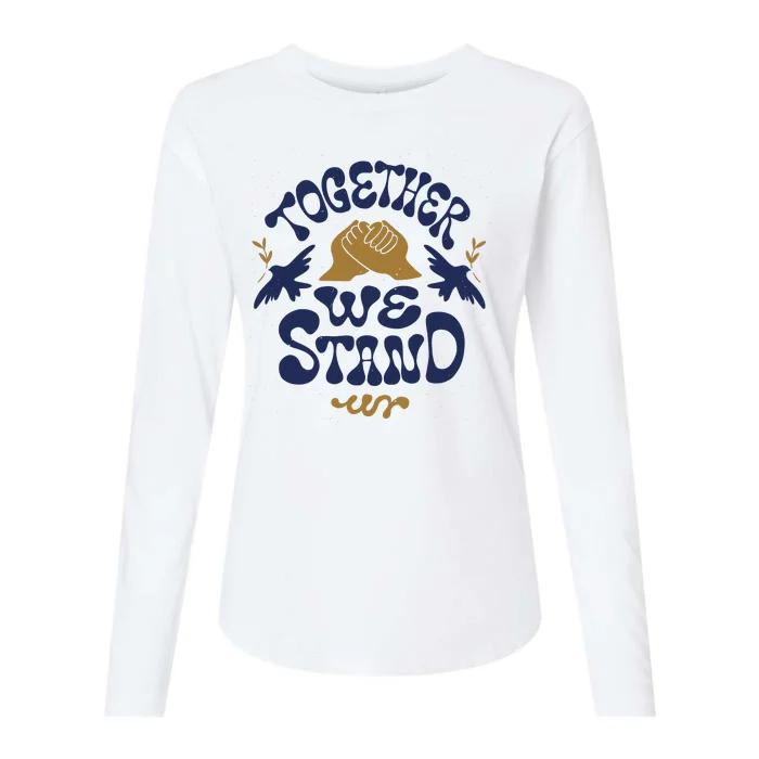 Together We Stand Support Ukraine Womens Cotton Relaxed Long Sleeve T-Shirt