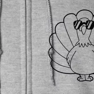 Turkey With Shades Funny Thanksgiving Full Zip Hoodie