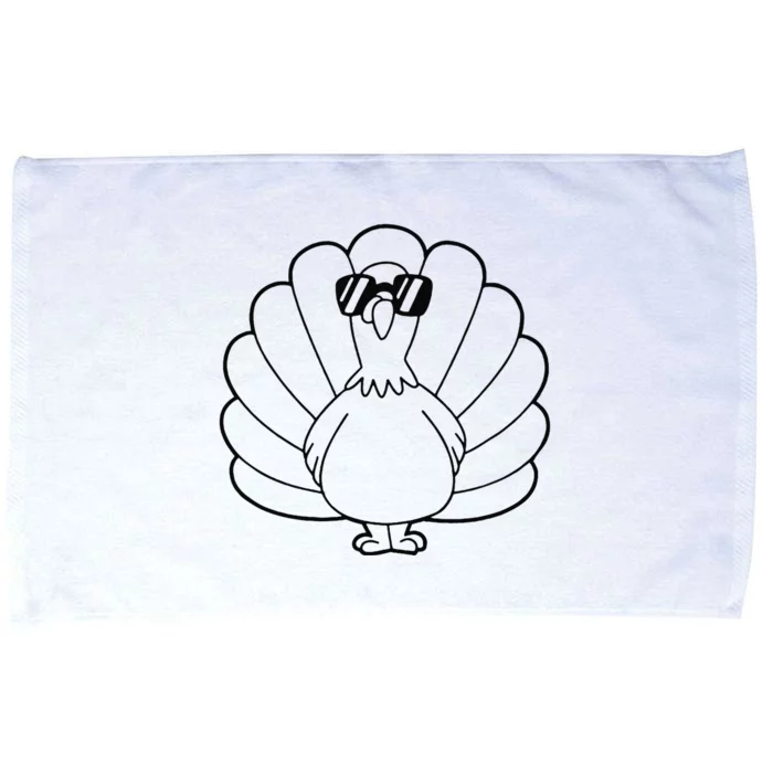 Turkey With Shades Funny Thanksgiving Microfiber Hand Towel