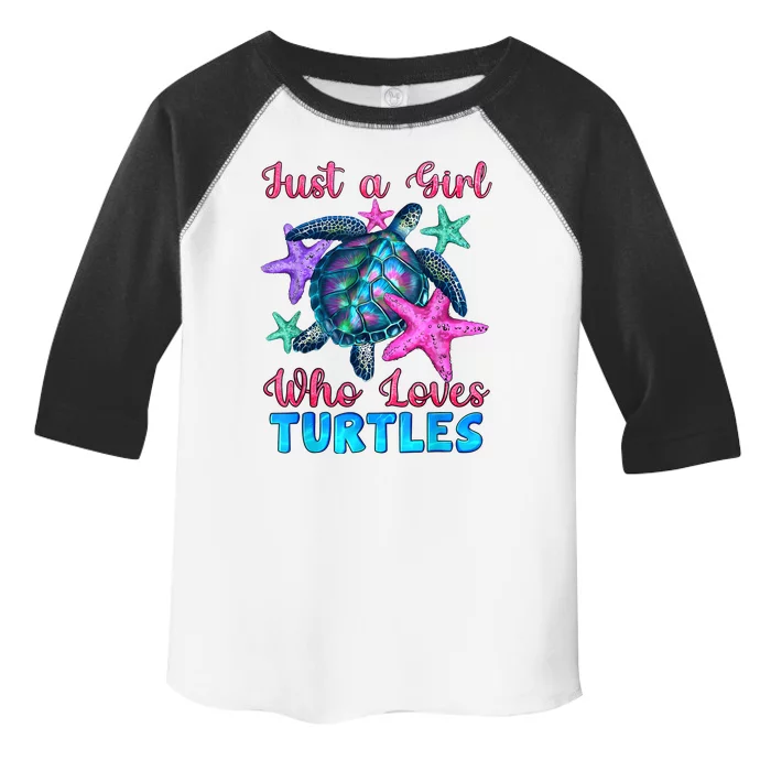 Turtle Watercolor Sea Ocean Just A Girl Who Loves Turtles Toddler Fine Jersey T-Shirt