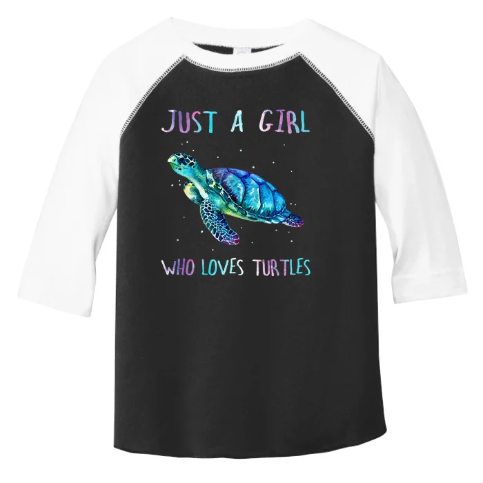 Turtle Watercolor Sea Ocean Just A Girl Who Loves Turtles Toddler Fine Jersey T-Shirt