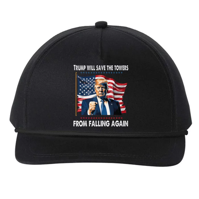 Trump Will Save The Towers From Falling Again Snapback Five-Panel Rope Hat