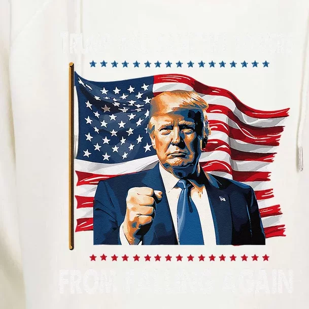 Trump Will Save The Towers From Falling Again Womens Funnel Neck Pullover Hood