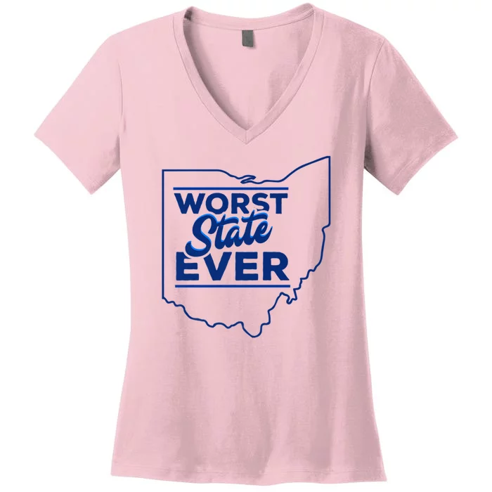 The Worst State Ever Is Ohio Women's V-Neck T-Shirt