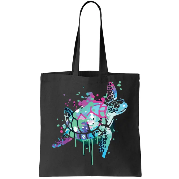 Turtle Watercolor Sea Ocean Wildlife Animal Tote Bag