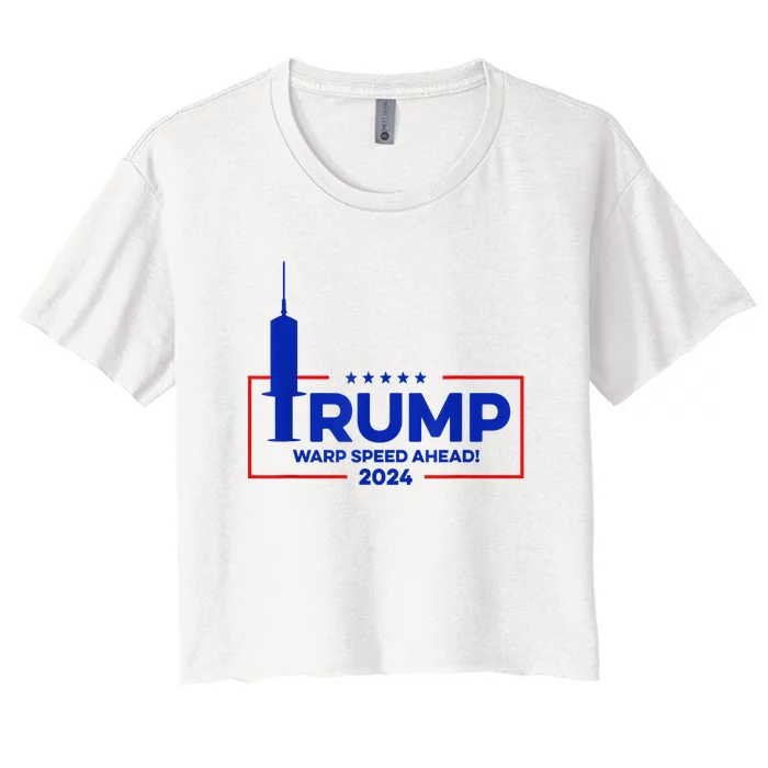 Trump Warp Speed Ahead 2024 Women's Crop Top Tee