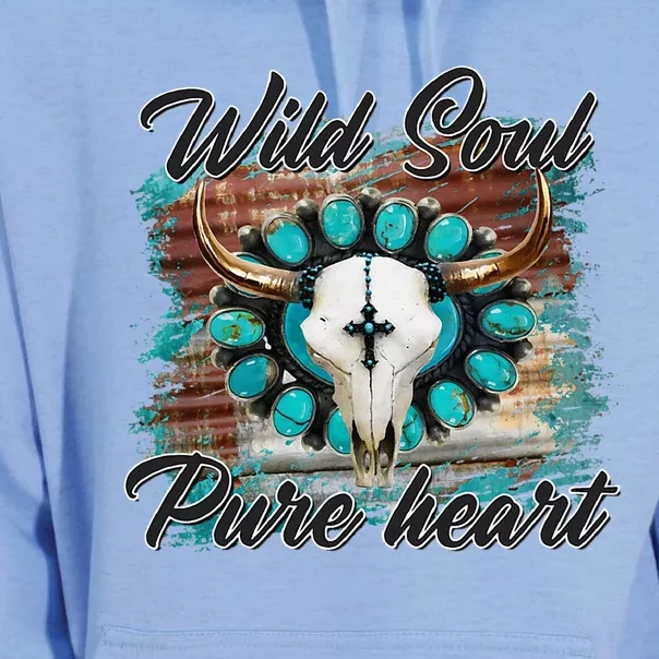 Turquoise Wild Soul Pure Heart Country Rodeo Cowgirl Western Unisex Surf Hoodie