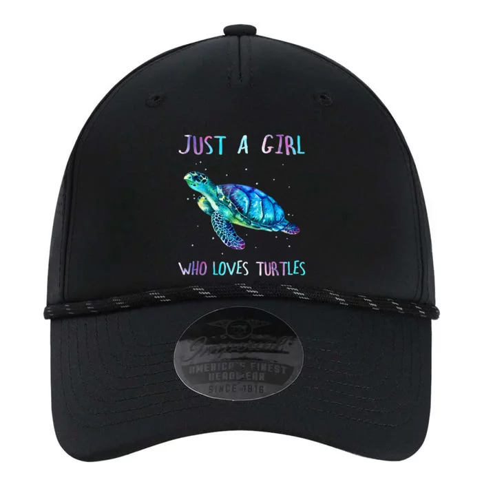 Turtle Watercolor Sea Ocean Just A Girl Who Loves Turtles Performance The Dyno Cap