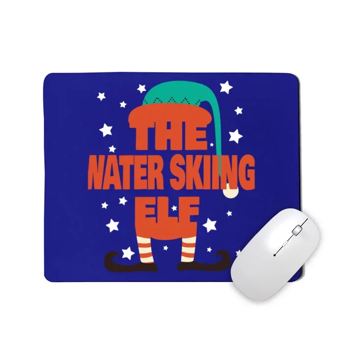 The Water Skiing Elf Christmas Pajama Water Skiing Gift Mousepad