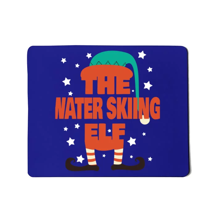 The Water Skiing Elf Christmas Pajama Water Skiing Gift Mousepad