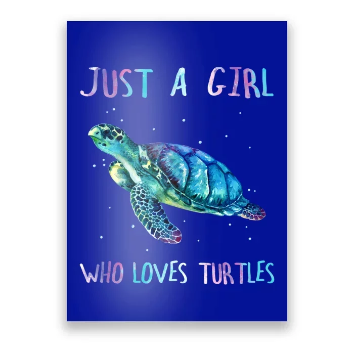 Turtle Watercolor Sea Ocean Just A Who Loves Turtles Gift Poster