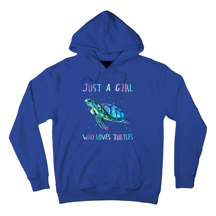 Turtle Watercolor Sea Ocean Just A Who Loves Turtles Gift Hoodie