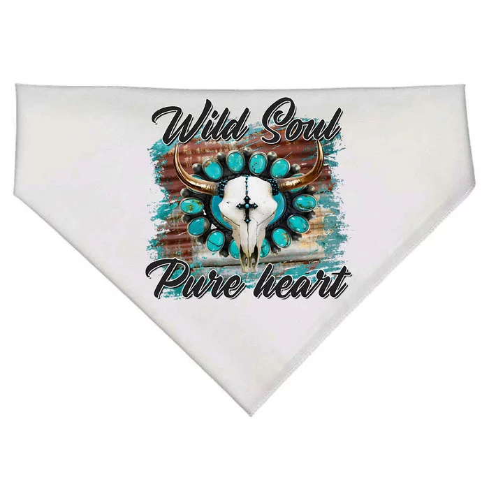 Turquoise Wild Soul Pure Heart Country Rodeo Cowgirl Western USA-Made Doggie Bandana