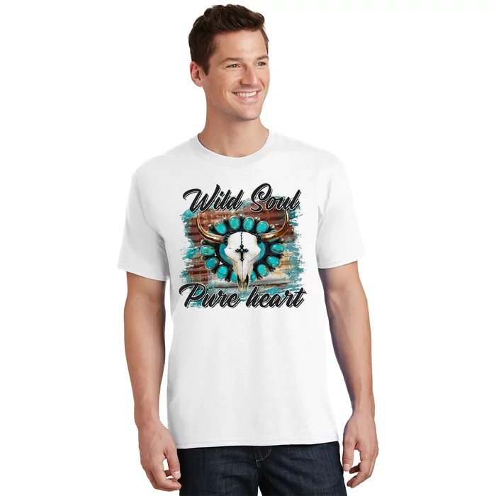 Turquoise Wild Soul Pure Heart Country Rodeo Cowgirl Western T-Shirt