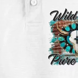 Turquoise Wild Soul Pure Heart Country Rodeo Cowgirl Western Dry Zone Grid Performance Polo