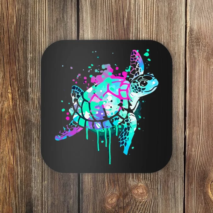 Turtle Watercolor Sea Ocean Wildlife animal Coaster