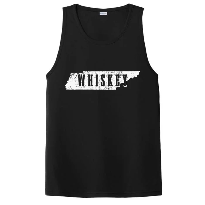 Tennessee Whiskey State Map Bourbon Whisky Vintage Performance Tank