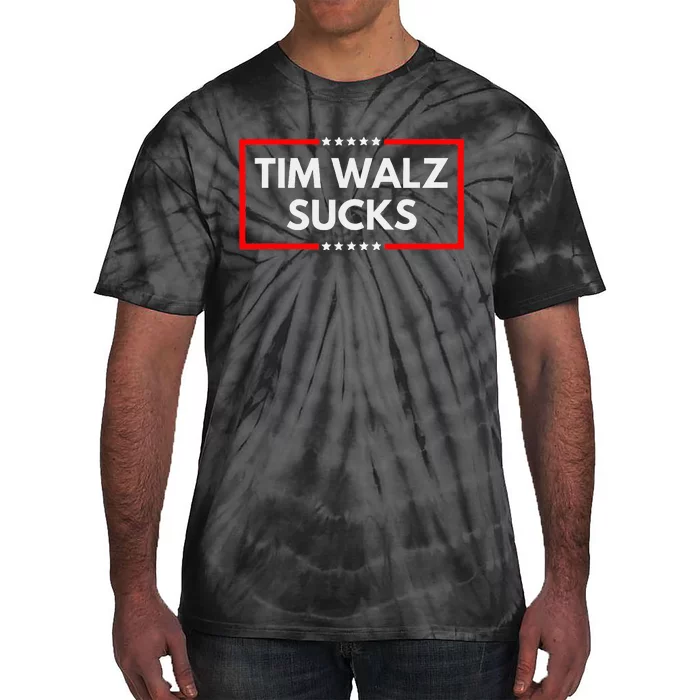 Tim Walz Sucks Funny Presidential Election 2024 Anti Liberal Tie-Dye T-Shirt