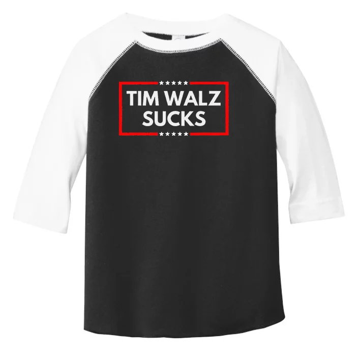 Tim Walz Sucks Funny Presidential Election 2024 Anti Liberal Toddler Fine Jersey T-Shirt