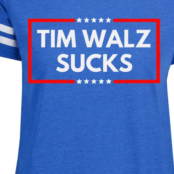 Tim Walz Sucks Funny Presidential Election 2024 Anti Liberal Enza Ladies Jersey Football T-Shirt