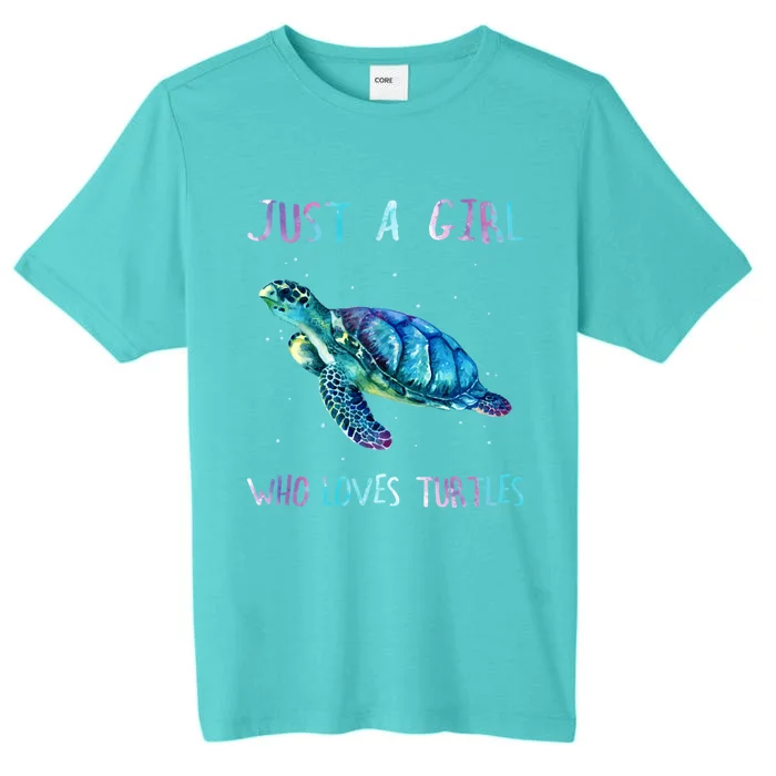 Turtle Watercolor Sea Ocean Just A Girl Who Loves Turtles ChromaSoft Performance T-Shirt