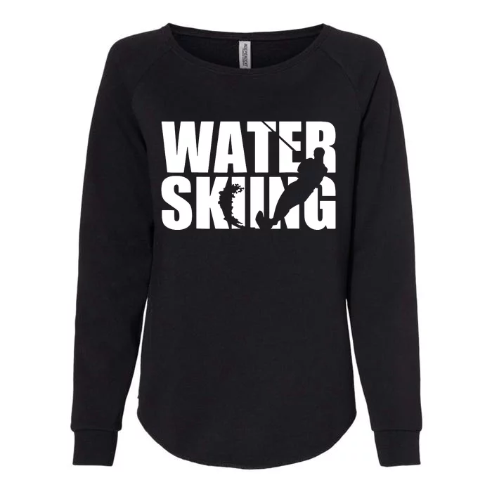 The Water Skiing Silhouette Design Womens California Wash Sweatshirt