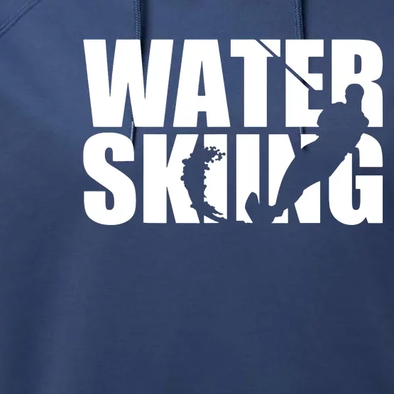 The Water Skiing Silhouette Design Performance Fleece Hoodie