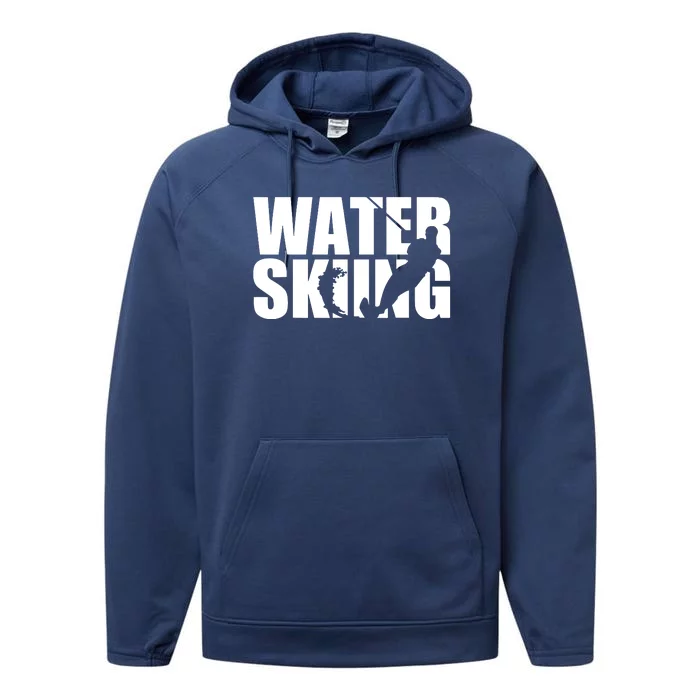 The Water Skiing Silhouette Design Performance Fleece Hoodie