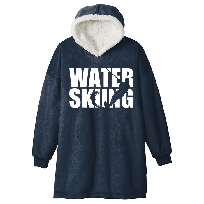 The Water Skiing Silhouette Design Hooded Wearable Blanket